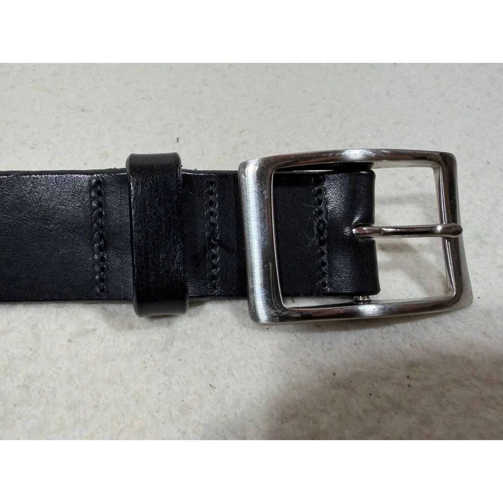 Martin Dingman Men's Black Leather Belt Size 40 USA Made Solid Brass Buckle Vint